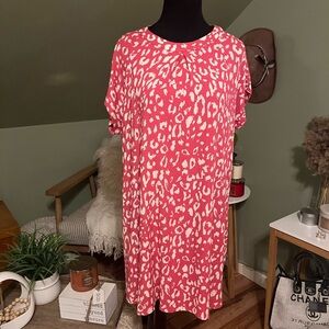 ANDREE BY UNIT pink and White Patterned Dress